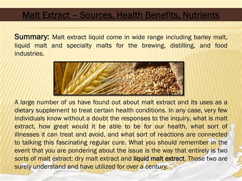 malt extract health benefits.